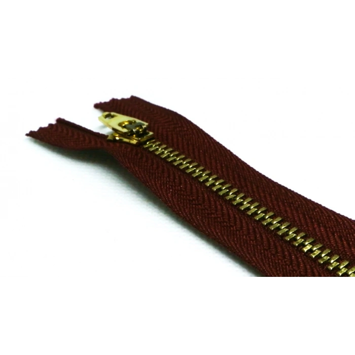 5 Adet 18cm Koyu Bordo Metal Fermuar