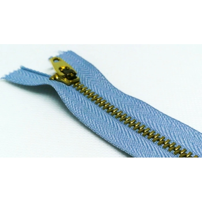 5 Adet 18cm Mavi Metal Fermuarı