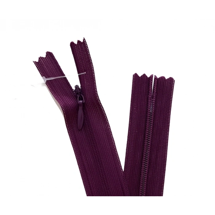 5 Adet 60cm Patlıcan Moru Gizli Fermuar