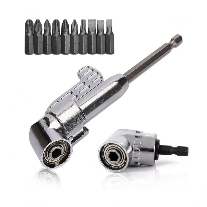 5297 1/4 Bits Uç ve Köşe Vidalama Adaptörü Seti - 12 Parça