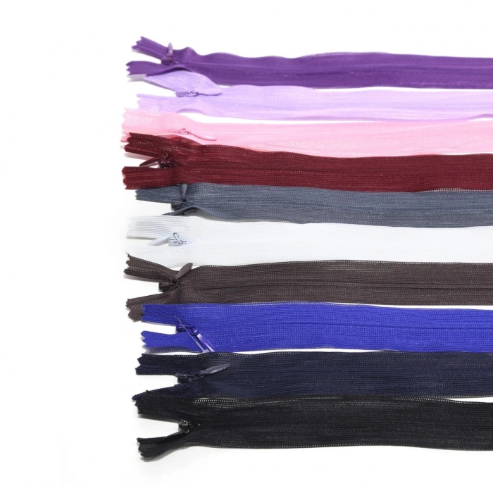 60cm Karışık Renkli Fermuar 10 Adet