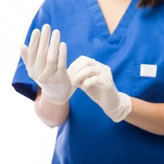 Lateks Pudralı Beyaz Eldiven S Beden