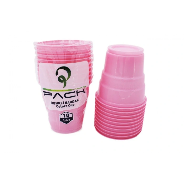 Renkli Plastik Bardak 10 lu.