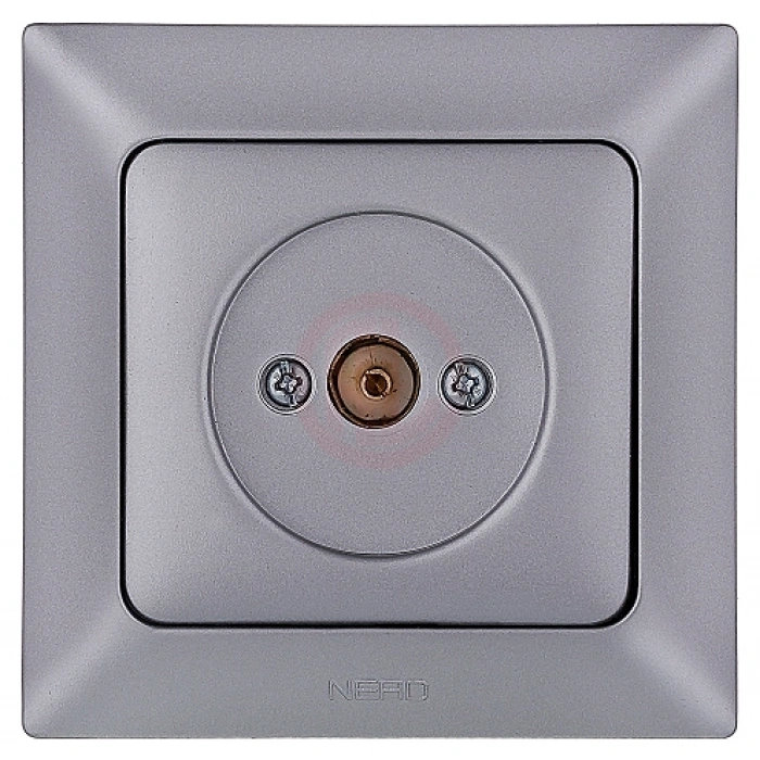 Ne-Ad Aras Metalik TV Radyo Elektronik / TV Anten Prizi (Geçişli - Sonlu) Gümüş (Çerçevesiz)