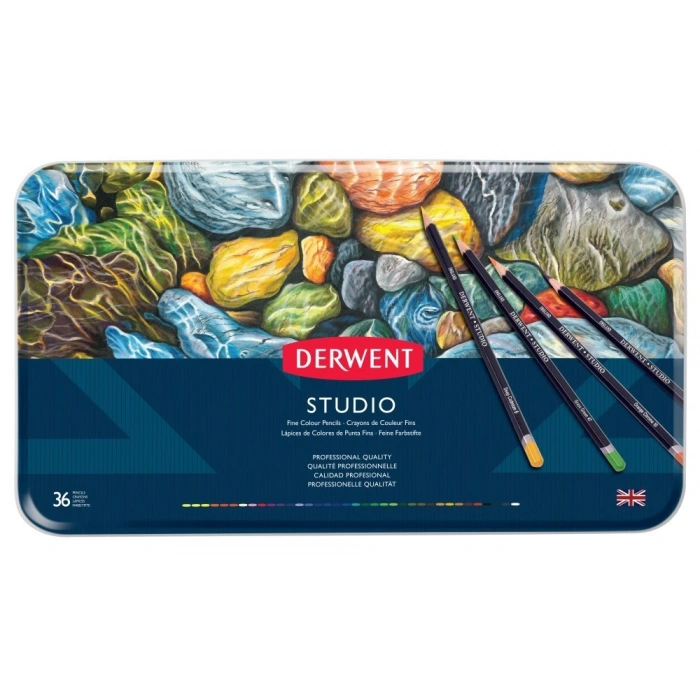 Derwent Studio Pencils Kuruboya Kalemi 36lı Teneke Kutu