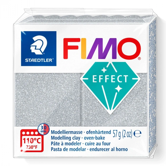 Staedtler Fimo Effect Polimer Kil 812 Glitter Silver (Simli Gümüş)