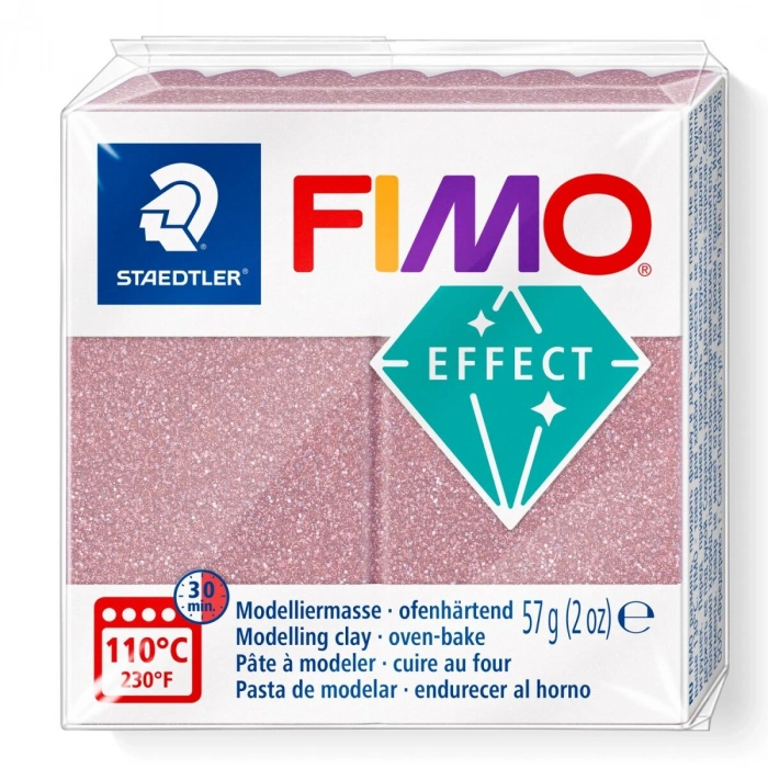 Staedtler Fimo Effect Polimer Kil 212 Glitter Rose Gold (Simli Rose Altın)