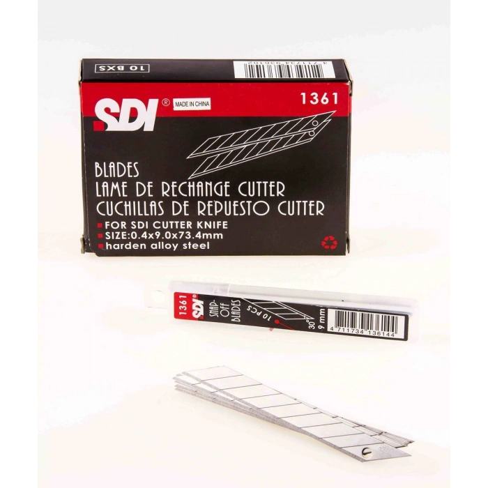 SDI 30 Derece Açılı Dar Maket Bıçağı Yedeği 9 mm 100lü Paket