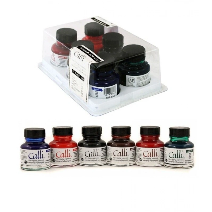 Daler Rowney Calli Kaligrafi Mürekkebi Seti 6 RENK x 29.5 ml.