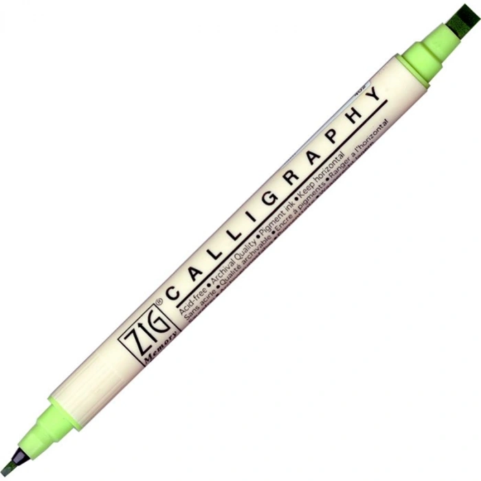 Zig Calligraphy Çift Uçlu Kaligrafi Kalemi 2 mm. + 5 mm. 402 Kiwi