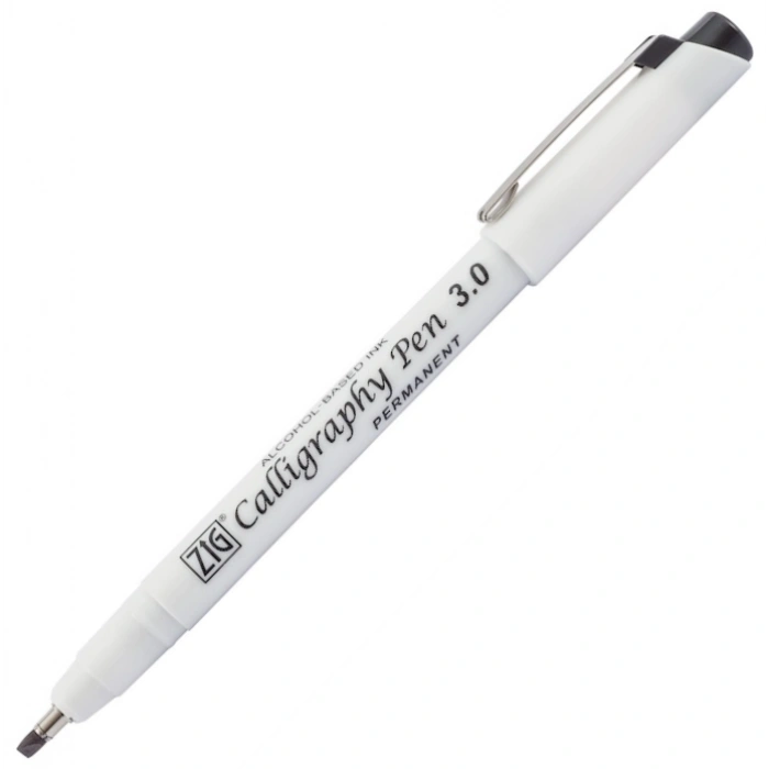 Zig Permanent Mürekkepli Kaligrafi Kalemi 3.0 mm. Siyah