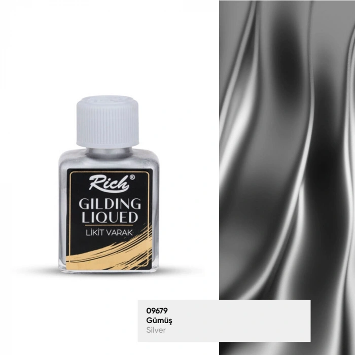 Rich Gilding Liqued Likit Sıvı Varak 75 cc. GÜMÜŞ