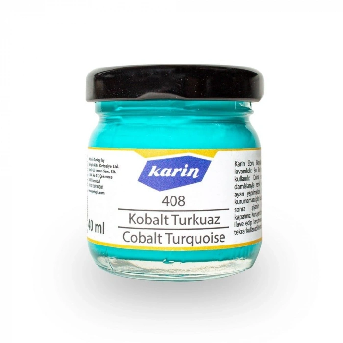 Karin Ebru Boyası 40 ml. 408 Kobalt Turkuaz