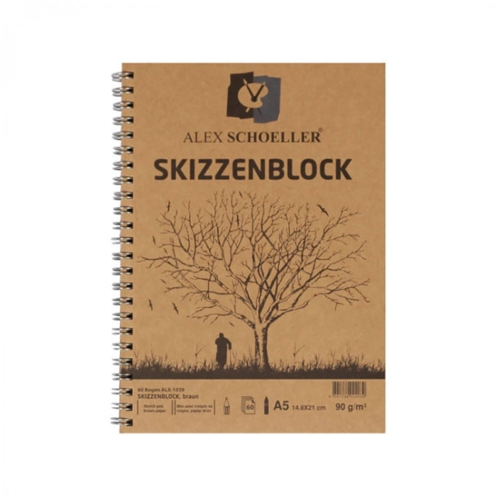 Alex Schoeller Kraft Eskiz Çizim Defteri A5 Yandan Spiralli 90 gr. 60 yaprak