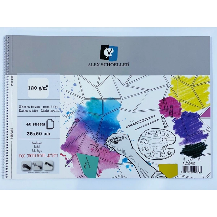 Alex Schoeller Resim ve Eskiz Çizim Defteri 120 gr. 35x50 cm. 40 yp.