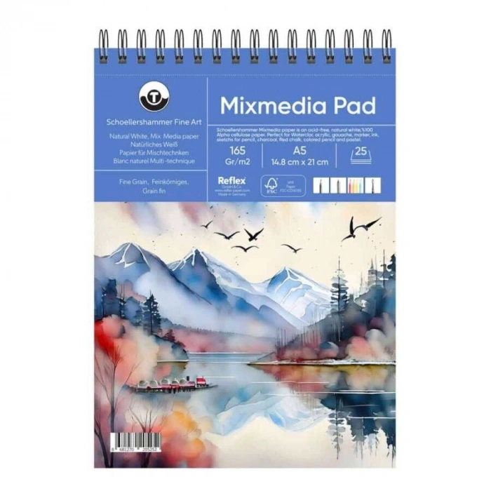 Schoellershammer Mix Media Pad Çok Amaçlı Eskiz Çizim Defteri 165 gr. 25x35 cm. 15 yaprak