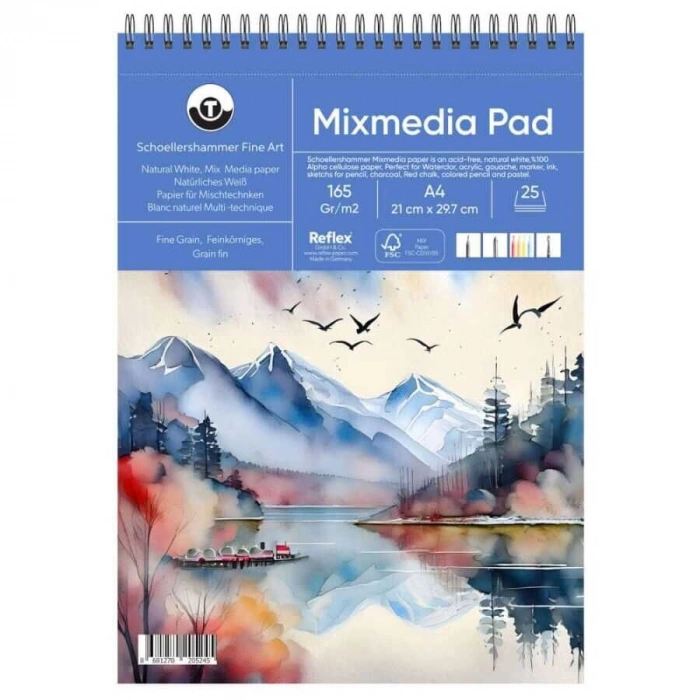 Schoellershammer Mix Media Pad Çok Amaçlı Eskiz Çizim Defteri 165 gr. A4 25 yaprak