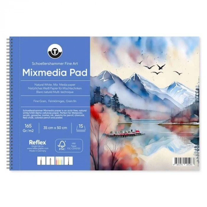 Schoellershammer Mix Media Pad Çok Amaçlı Eskiz Çizim Defteri 165 gr. 35x50 cm. 15 yaprak