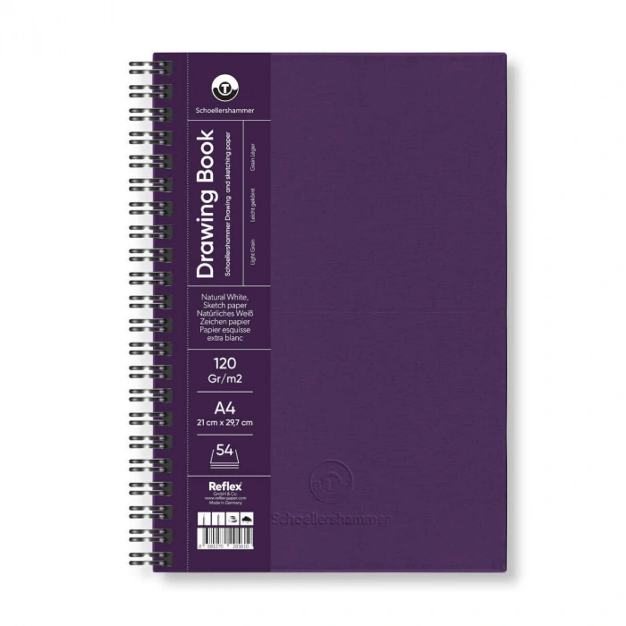 Schoellershammer Drawing Pad Sert Kapak Eskiz Çizim Defteri 120 gr. A4 54 yaprak MOR