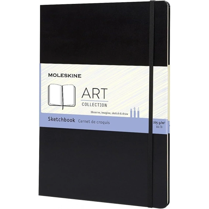 Moleskine Art Sketchbook Sert Kapak Eskiz Çizim Defteri 29x42 cm. 165 gr. 80 Sayfa Siyah