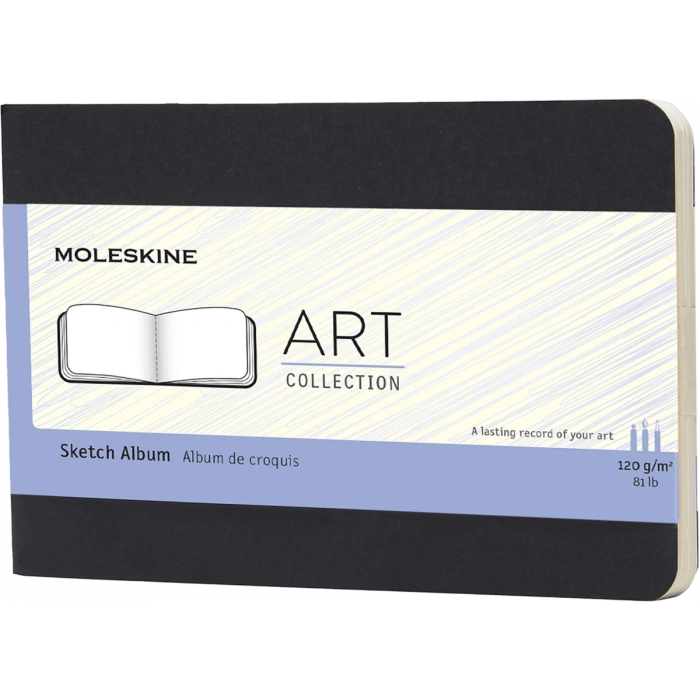 Moleskine Art Sketch Album Eskiz Çizim Defteri 9x14 cm. 120 gr. 72 Sayfa Siyah