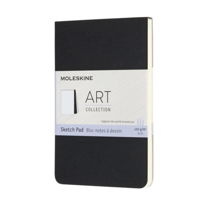 Moleskine Art Sketchbook Yumuşak Kapak Eskiz Çizim Defteri 9x14 cm. 120 gr. 48 Sayfa Siyah