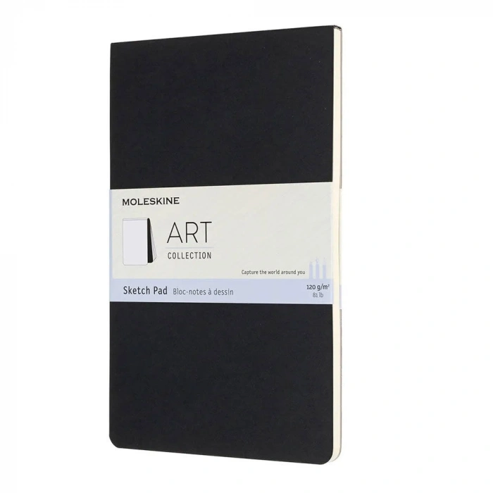 Moleskine Art Sketchbook Yumuşak Kapak Eskiz Çizim Defteri 13x21 cm. 120 gr. 48 Sayfa Siyah