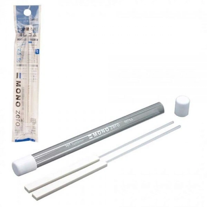 Tombow Mono Zero 2.5 x 5 mm. Yassı Uçlu Kalem Silgi Yedeği 2li Paket