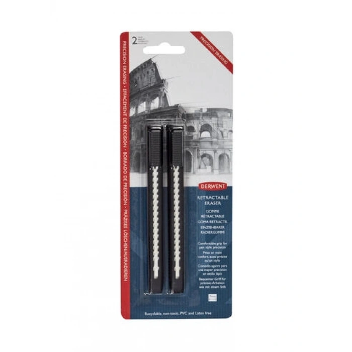 Derwent Retractable Eraser Geri Çekilebilir Kalem Silgi Seti 2li Blister