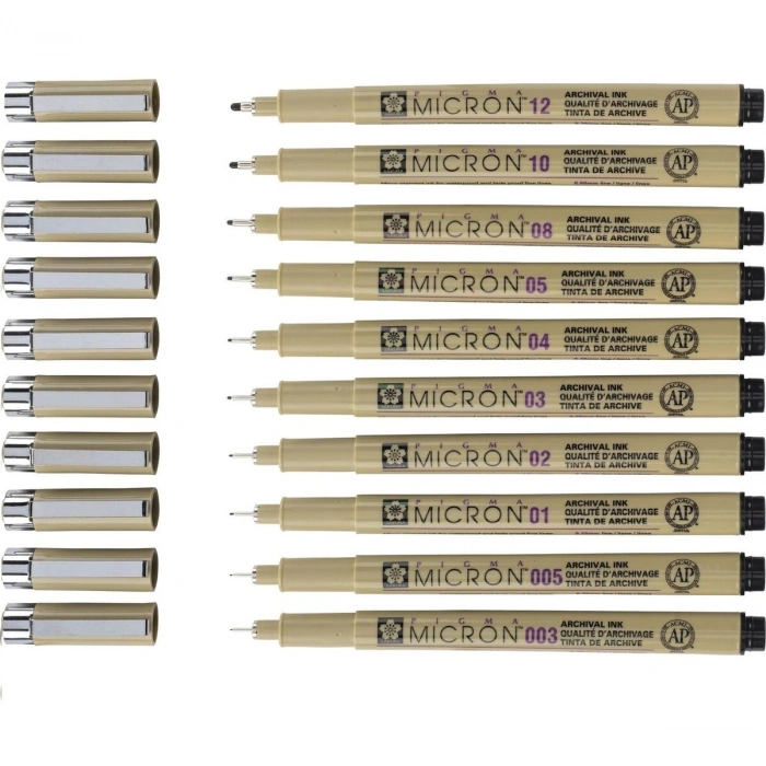 Sakura Pigma Micron Çizim Kalemi Seti 10lu