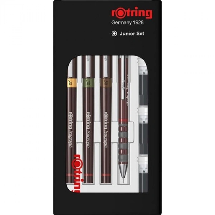 Rotring Isograph Rapido Kalemi Seti Junior Set (0.2-0.3-0.5 mm.) + 0.5 Tikky Versatil Kalem