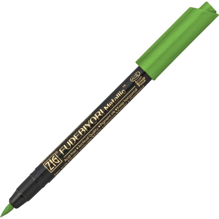 Zig Fudebiyori Metallic Brush Pen Yaldızlı Fırça Uçlu Marker Kalem LIGHT GREEN