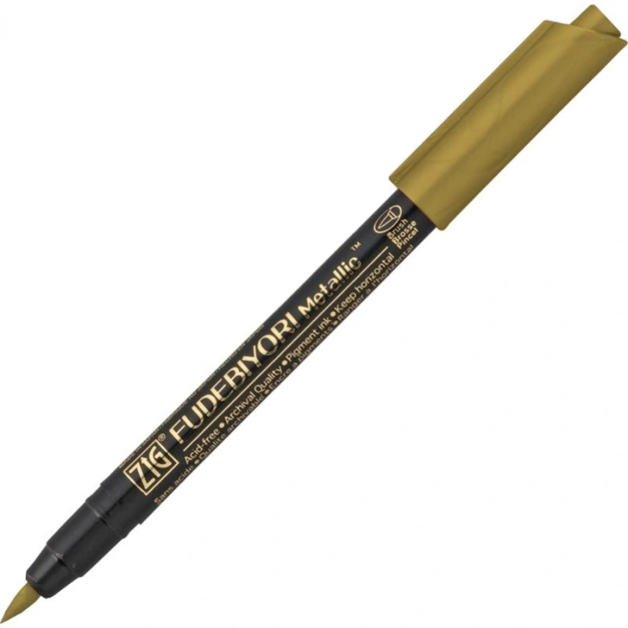 Zig Fudebiyori Metallic Brush Pen Yaldızlı Fırça Uçlu Marker Kalem GOLD