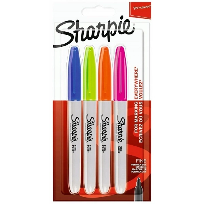 Sharpie Permanent Marker Kalem Seti Fine Uç 4 Renk CANLI RENKLER