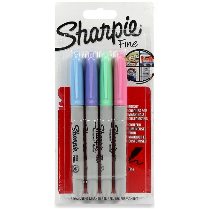 Sharpie Permanent Marker Kalem Seti Fine Uç 4 Renk PASTEL RENKLER