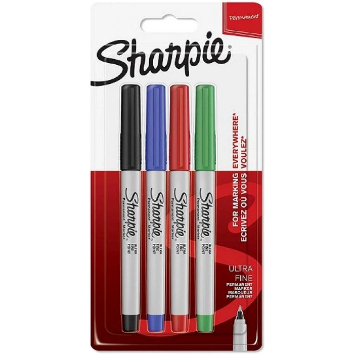 Sharpie Permanent Marker Kalem Seti Ultra Fine Uç 4 Renk STANDART RENKLER