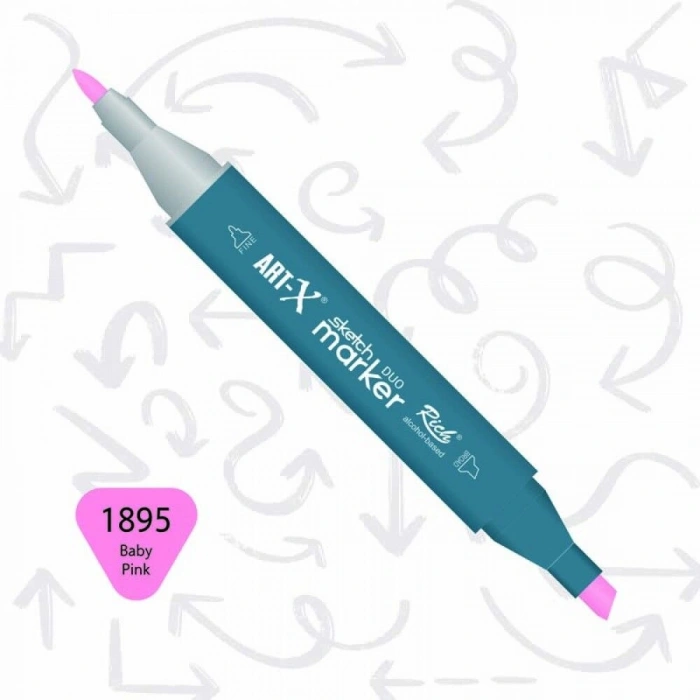Rich Art-X Sketch Marker Duo Çift Uçlu Marker Kalem 1895 Baby Pink