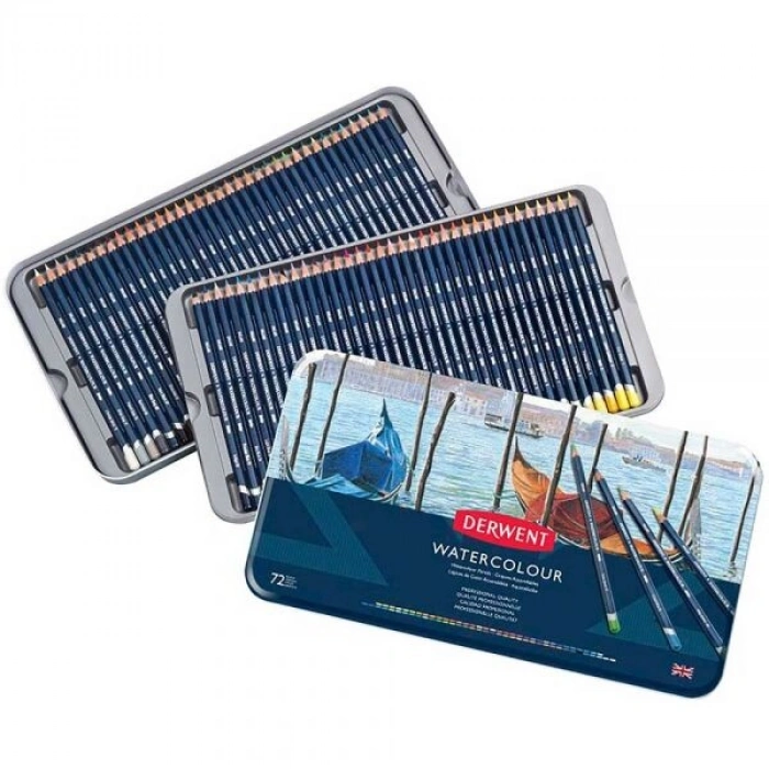 Derwent Watercolour Pencil Sulu Boya Kalemi Seti 72′li Teneke Kutu