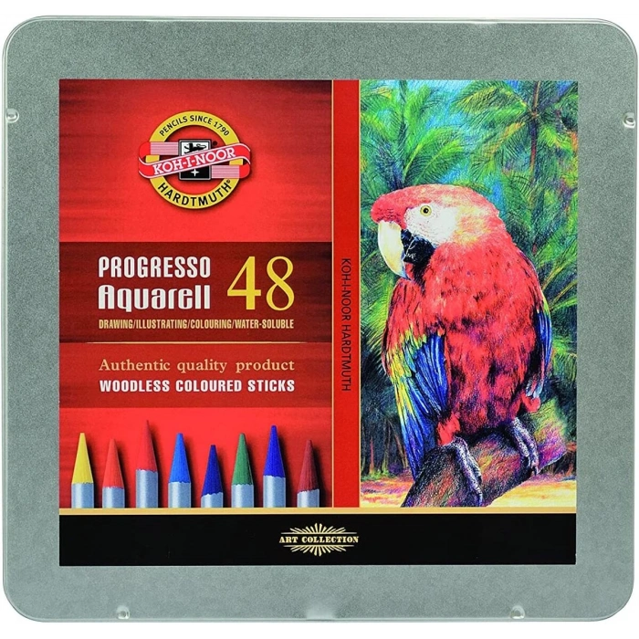 Koh-i Noor Progresso Aquarell Ağaçsız Sulandırılabilir Boya Kalemi Seti 48 Renk