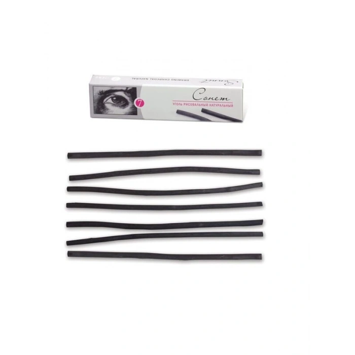 St. Petersburg Willow Charcoal Füzen - Doğal Kömür Çubuklar 120 mm. 7 Adet