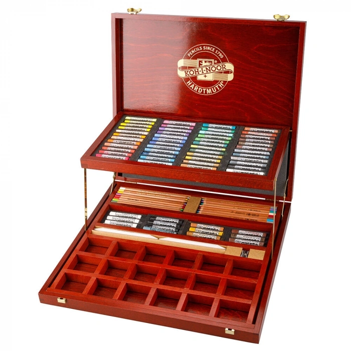 Koh-i Noor 8896-02 Gioconda Artists Set Karakalem Eskiz Resim ve Çizim Seti 117 Parça Ahşap Kutulu