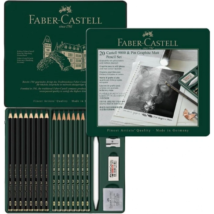 Faber Castell Pitt Graphite Matt Dereceli Kalem Eskiz Çizim Seti 20li