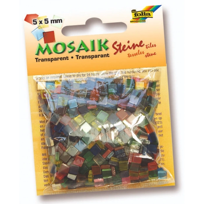 Folia Transparan Mozaik Taşı 5x5 mm. 700 Adet 20 RENK KARIŞIK