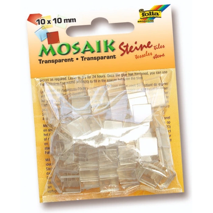 Folia Transparan Mozaik Taşı 10x10 mm. 190 Adet BEYAZ