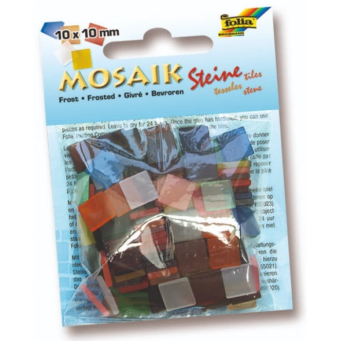 Folia Buzlu Mozaik Taşı 10x10 mm. 190 Adet KARIŞIK RENK