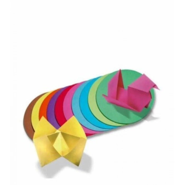 Folia Yuvarlak Origami Kağıdı 10 Renk 18 cm. Çap 500 Adet