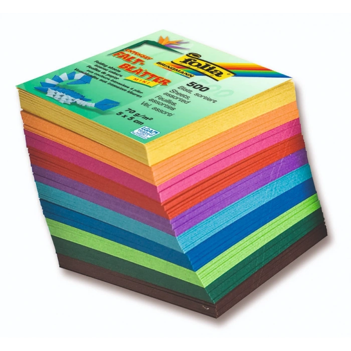 Folia Origami Kağıdı 5x5 cm. 10 Renk 500 Adet