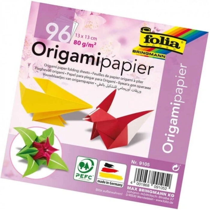 Folia Origami Kağıdı 13x13 cm. 12 Renk 96 Yaprak