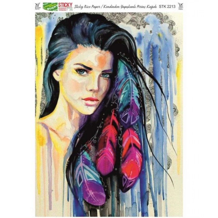 Rich Sticky Kendinden Yapışkanlı Pirinç Dekopaj Kağıdı 29x42 cm. 2213