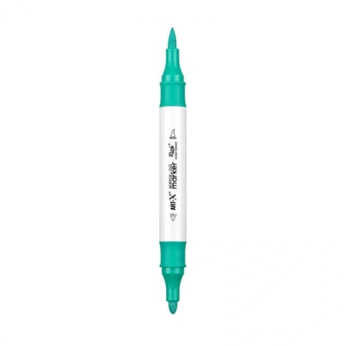 Rich Art-X Acrylic Duo Marker Çift Uçlu Su Bazlı Boyama Markörü No:34 Açık Turkuaz Yeşil